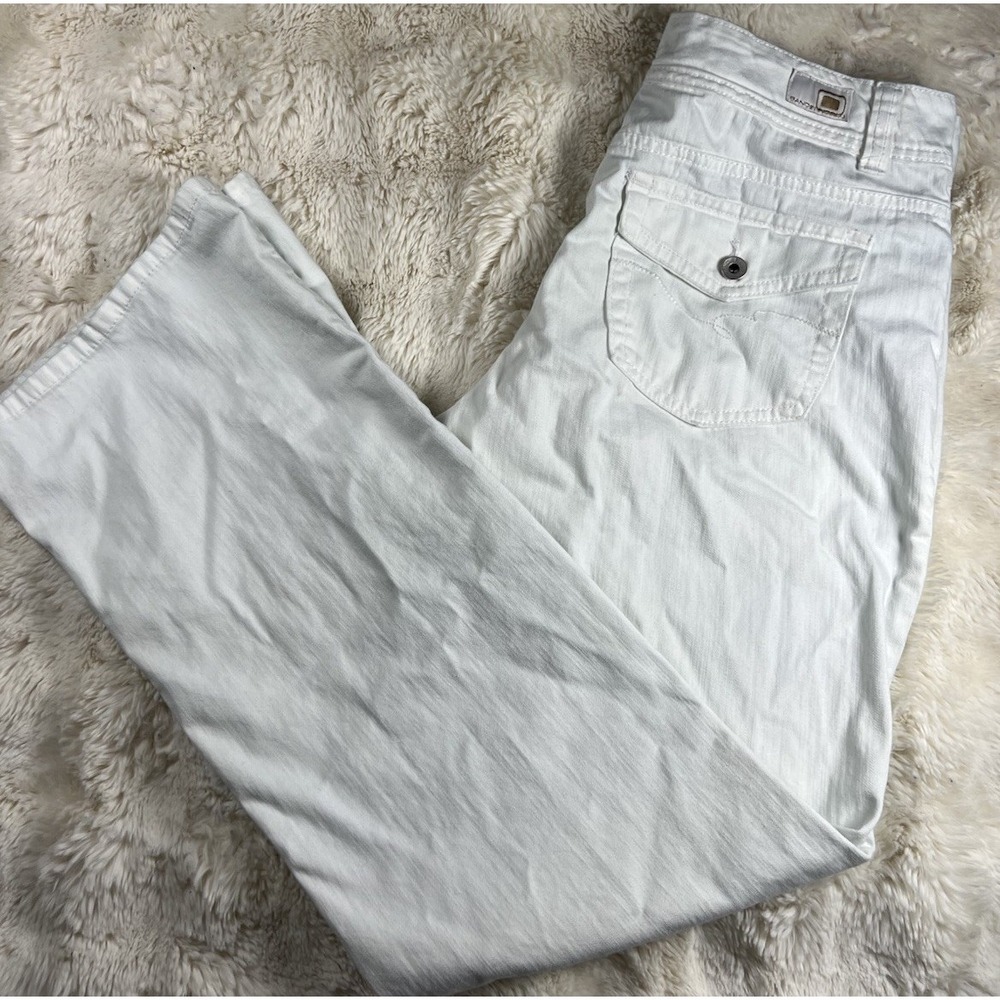 Bandolino Blu Arianna Bootcut Jeans Womens 14 White Flap Pocket Stretch Denim B